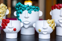 Riccioli - Unique handmade ceramic head vase