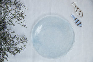 Aqua - Handmade Pastel Glass Dinner Plate