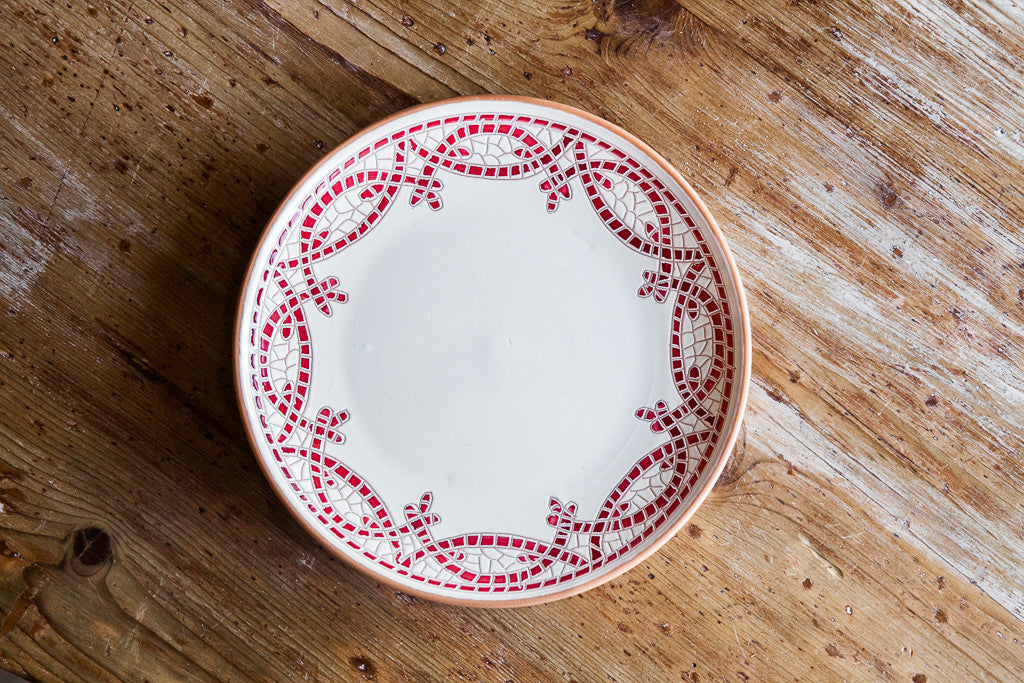 Mosaico Rosso - Hand-Painted red Dinner Set X