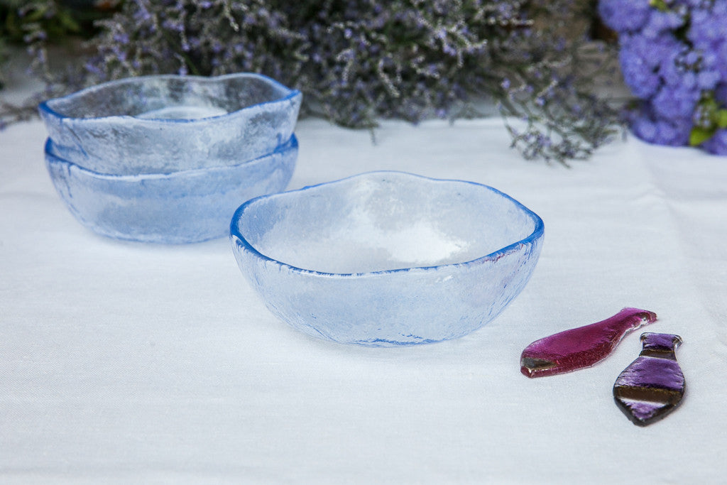 Aqua Bowl - Handmade Pastel Glass Side Bowl